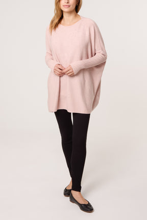 Scattered Embellished Batwing Knit Jumper