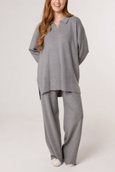 Open Collar Jumper & Trouser Knitted Set