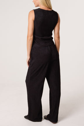 Textured Waistcoat & Trouser Set
