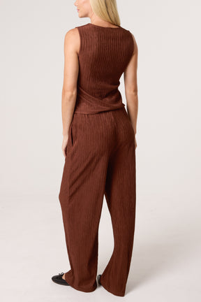 Textured Waistcoat & Trouser Set