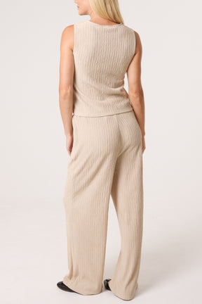 Textured Waistcoat & Trouser Set