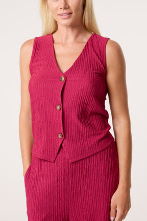 Textured Waistcoat & Trouser Set