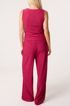 Textured Waistcoat & Trouser Set