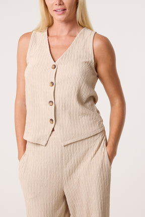 Rhinestone Textured Waistcoat & Trouser Set