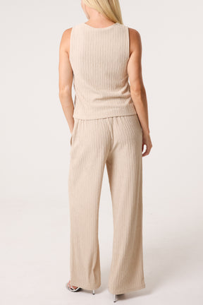Rhinestone Textured Waistcoat & Trouser Set