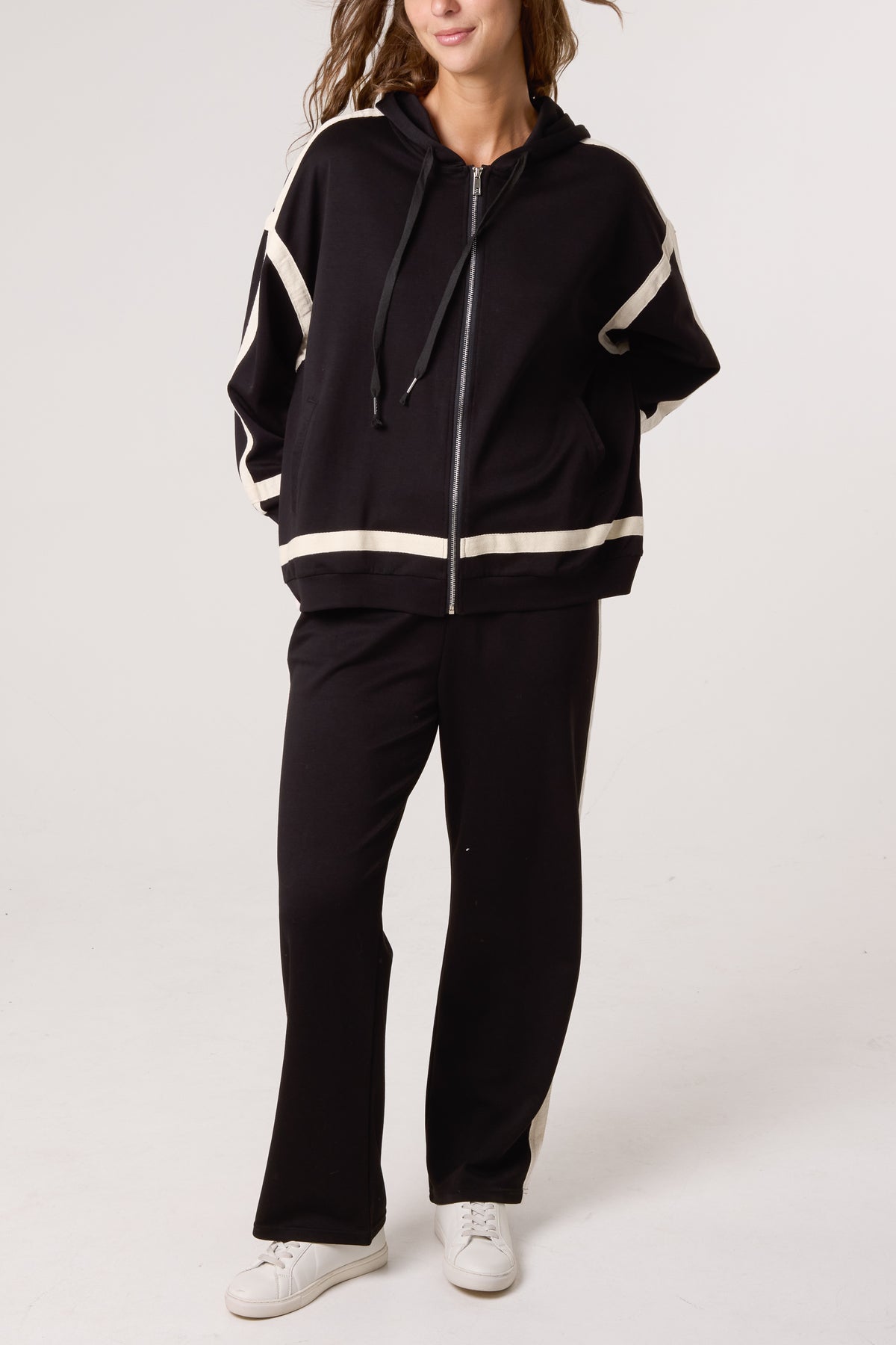 Contrast Stripe Hoodie & Jogger Set