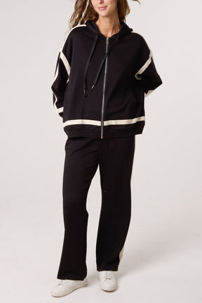 Contrast Stripe Hoodie & Jogger Set