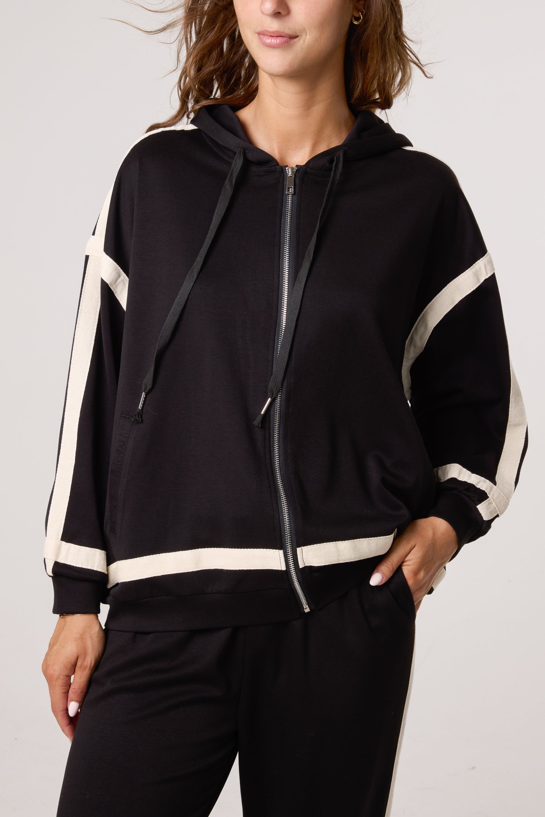 Contrast Stripe Hoodie & Jogger Set