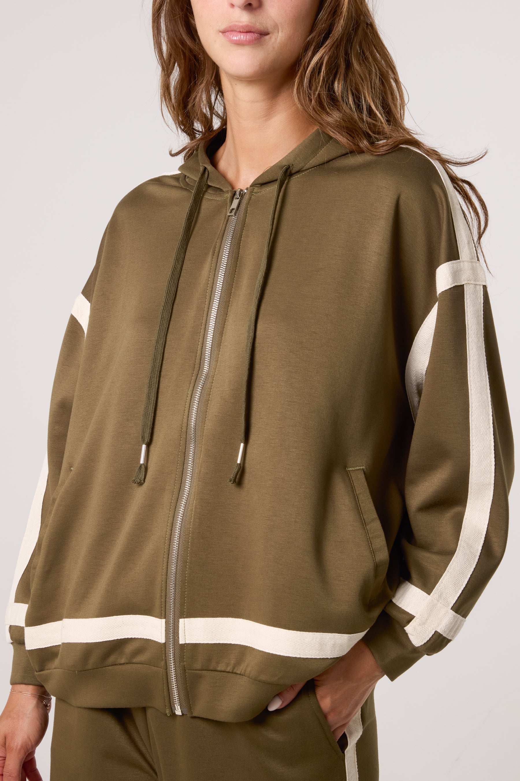 Contrast Stripe Hoodie & Jogger Set