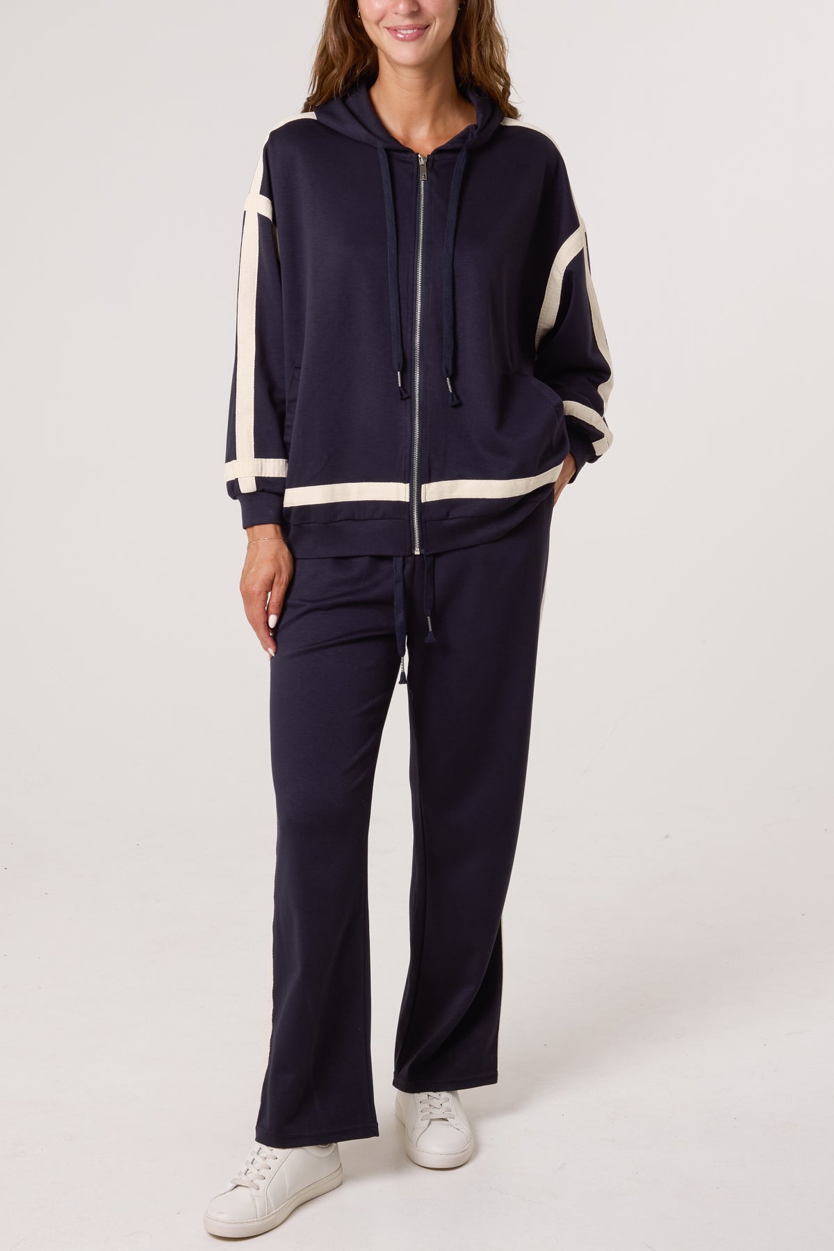 Contrast Stripe Hoodie & Jogger Set