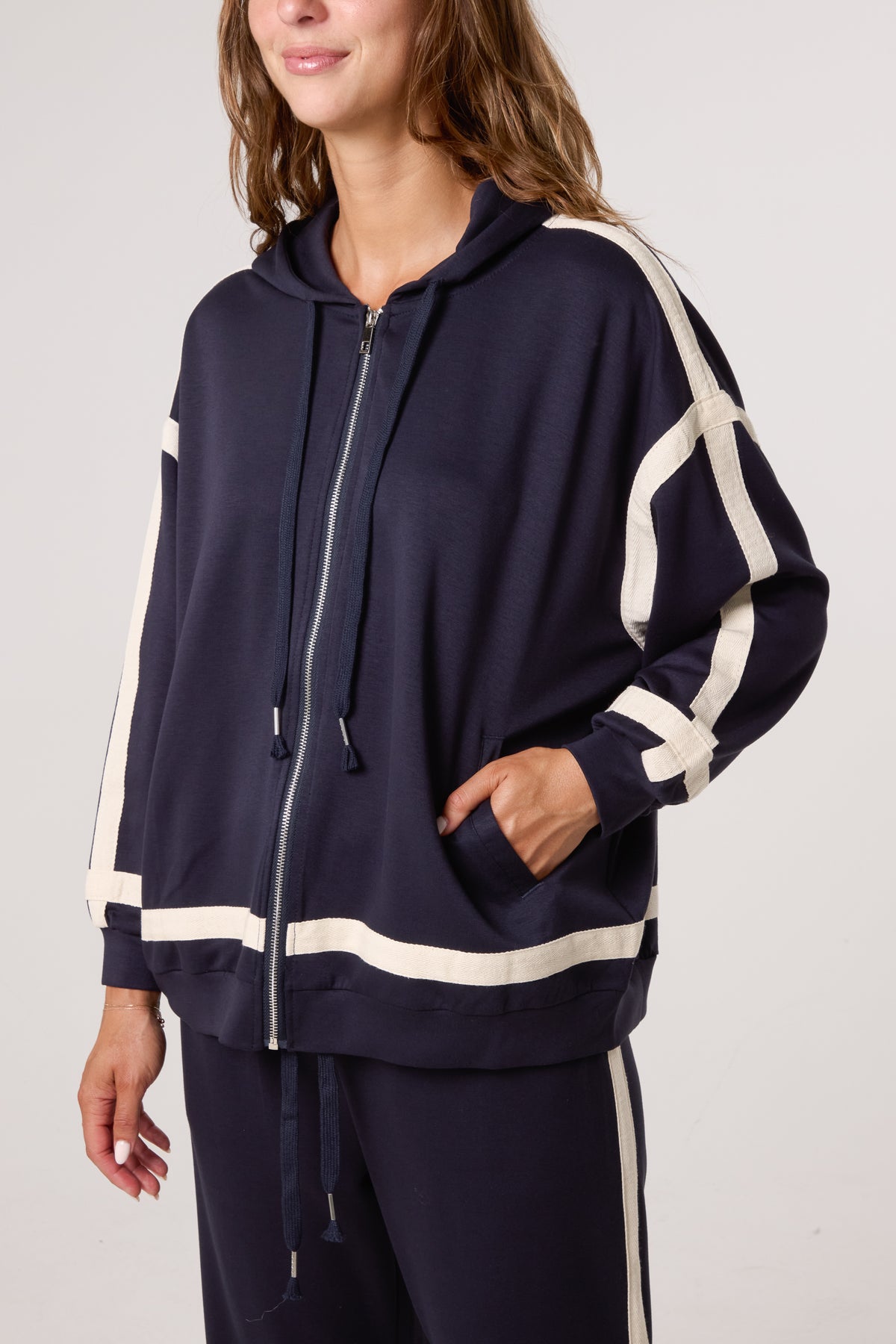 Contrast Stripe Hoodie & Jogger Set