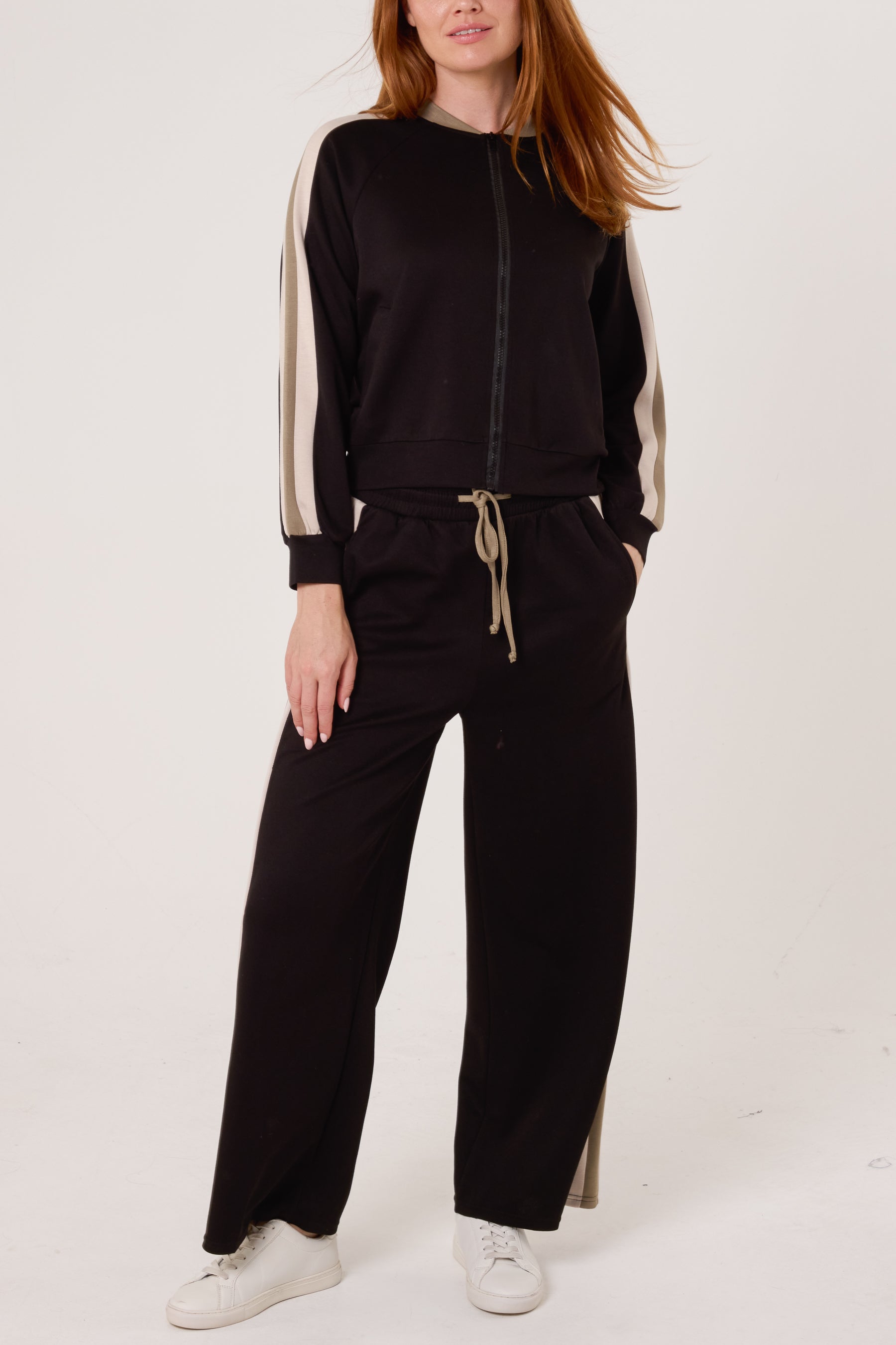 Stripe Bomber Jacket & Jogger Trouser Set