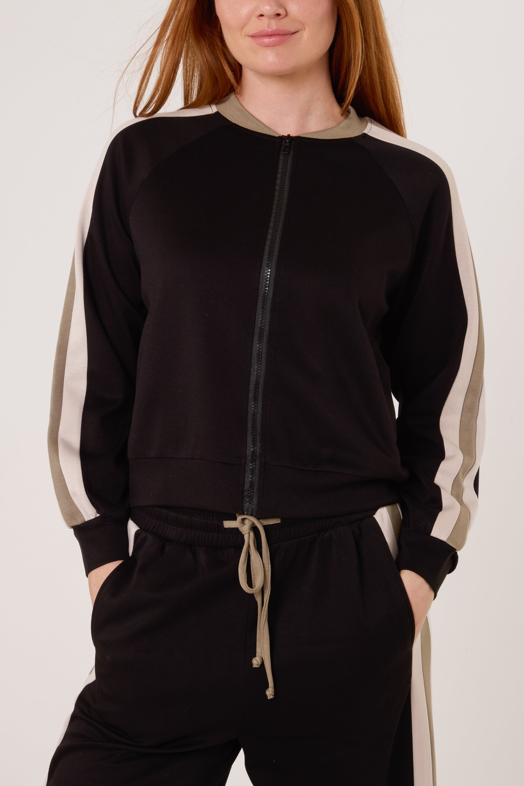 Stripe Bomber Jacket & Jogger Trouser Set