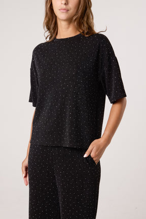 Rhinestone Sparkle T-Shirt & Trouser Set