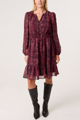 Snake Print Elasticated Waist Dress
