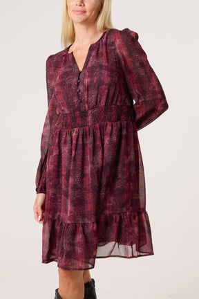 Snake Print Elasticated Waist Dress