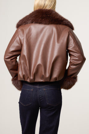 Fur Collar Metallic Button Jacket