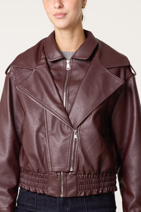 Double Zip Oversized PU Jacket