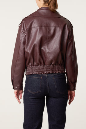 Double Zip Oversized PU Jacket