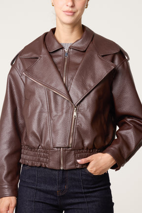 Double Zip Oversized PU Jacket