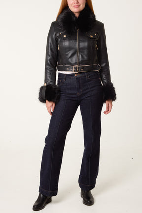 Detachable Fur Biker Jacket