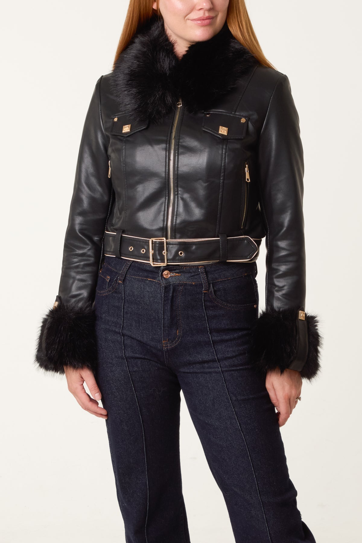 Detachable Fur Biker Jacket