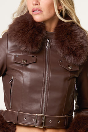Detachable Fur Biker Jacket