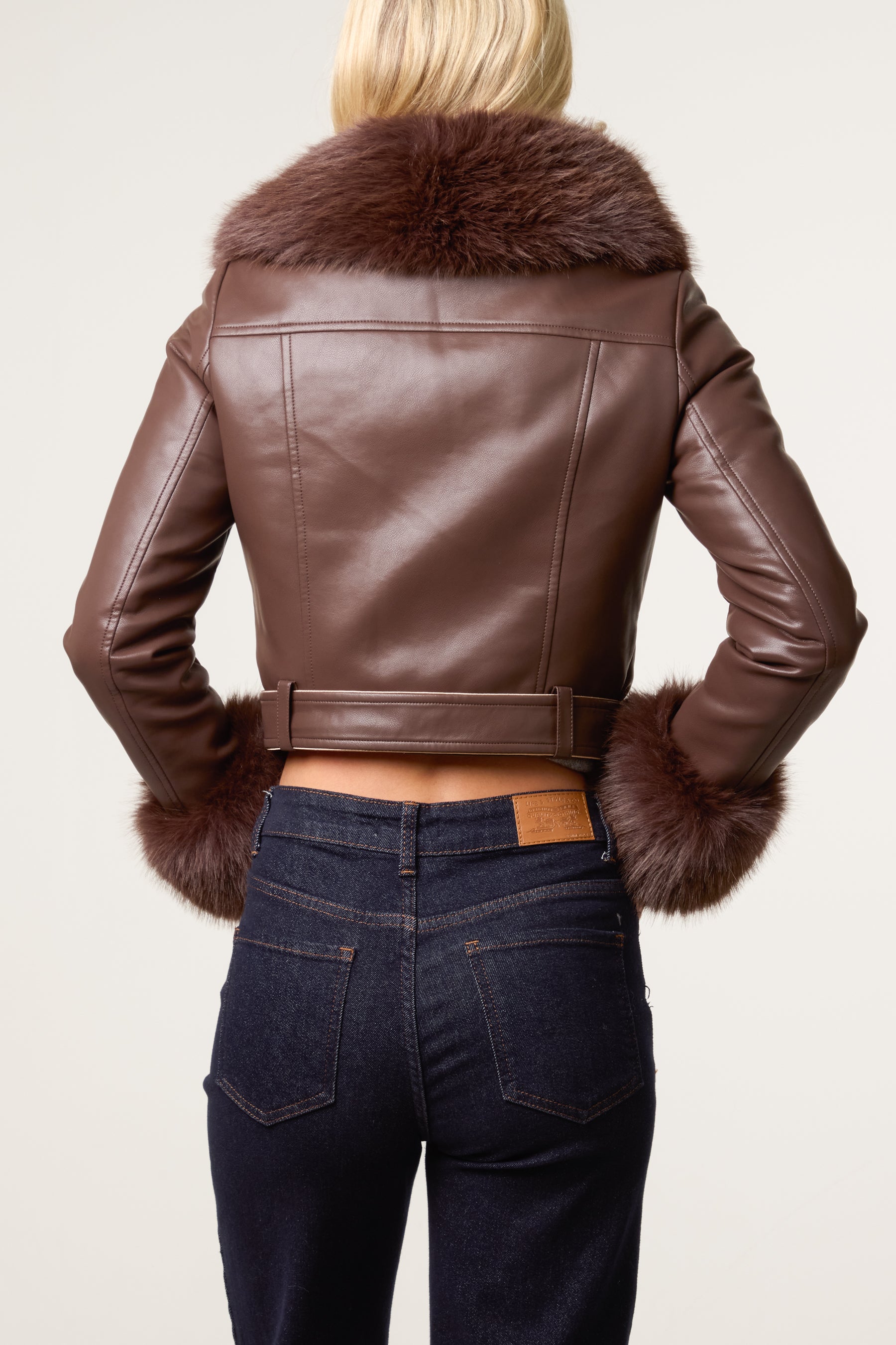 Detachable Fur Biker Jacket