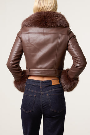 Detachable Fur Biker Jacket