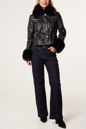 Detachable Fur PU Jacket