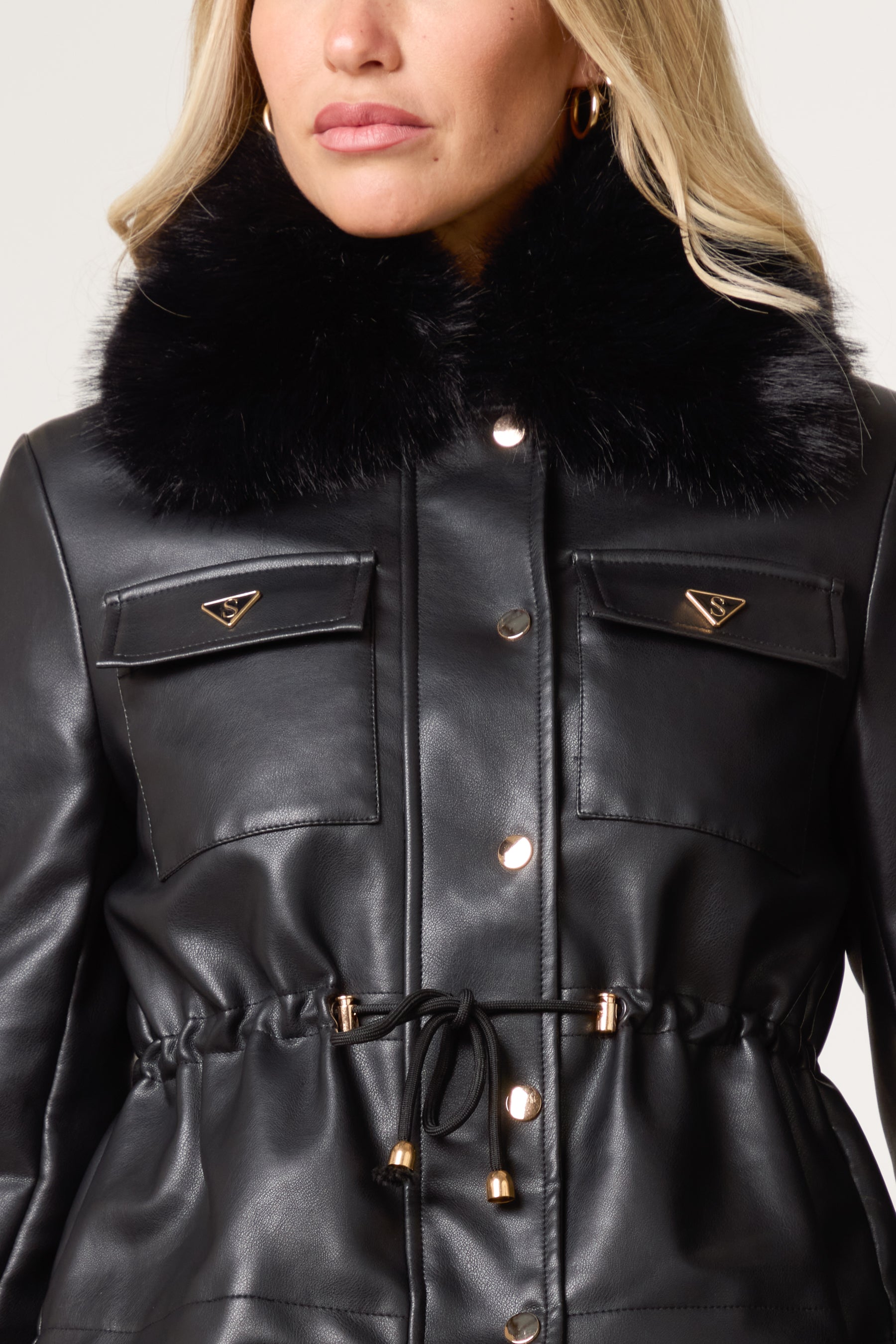 Detachable Fur PU Jacket