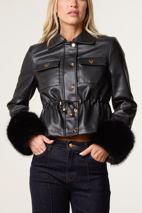 Detachable Fur PU Jacket