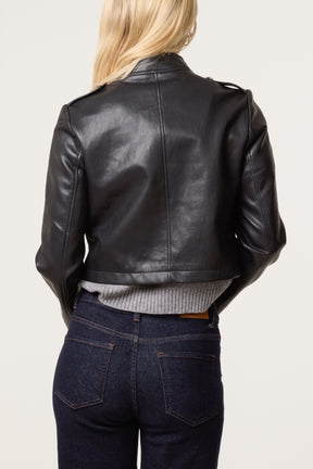 Military Cropped Button Jacket