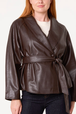 Peplum Wrap Belted Jacket