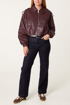 Puffball Zip Through Cropped Jacket