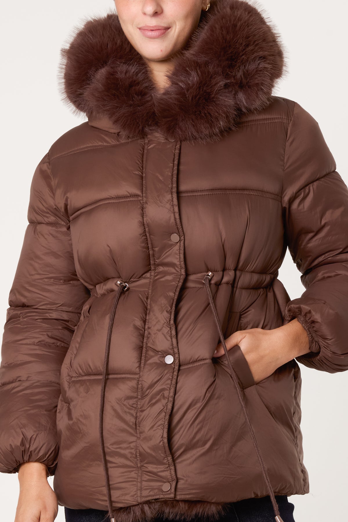 Faux Fur Hood Puffer Jacket