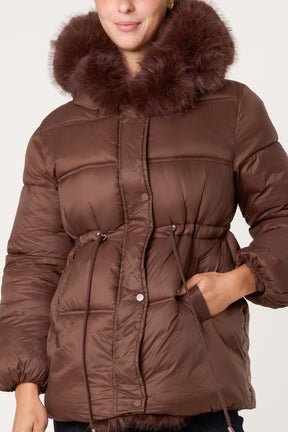 Faux Fur Hood Puffer Jacket