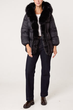 Faux Fur Hood Puffer Jacket