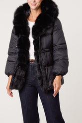 Faux Fur Hood Puffer Jacket