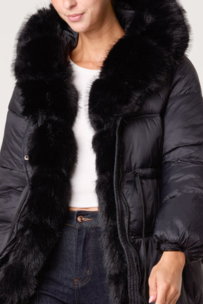 Faux Fur Hood Puffer Jacket