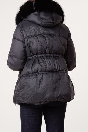 Faux Fur Hood Puffer Jacket