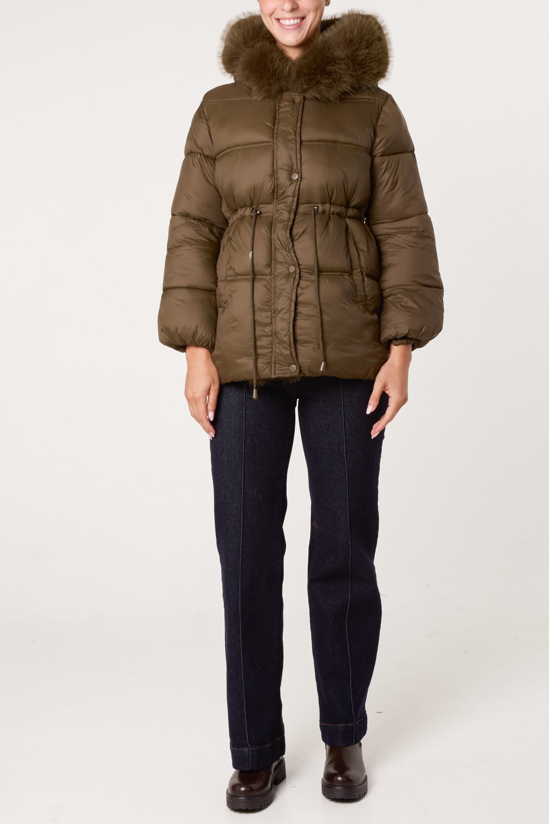 Faux Fur Hood Puffer Jacket