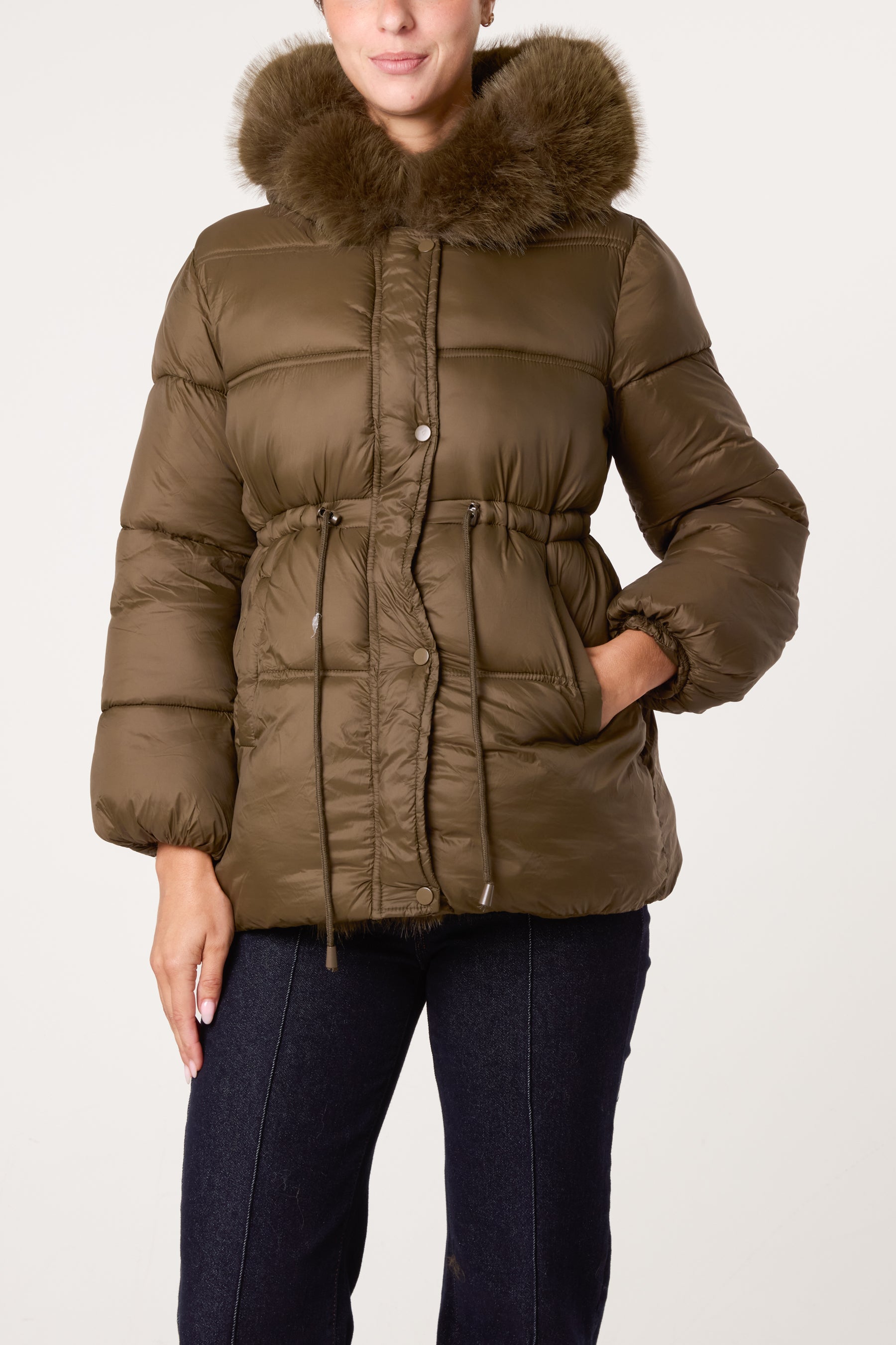 Faux Fur Hood Puffer Jacket