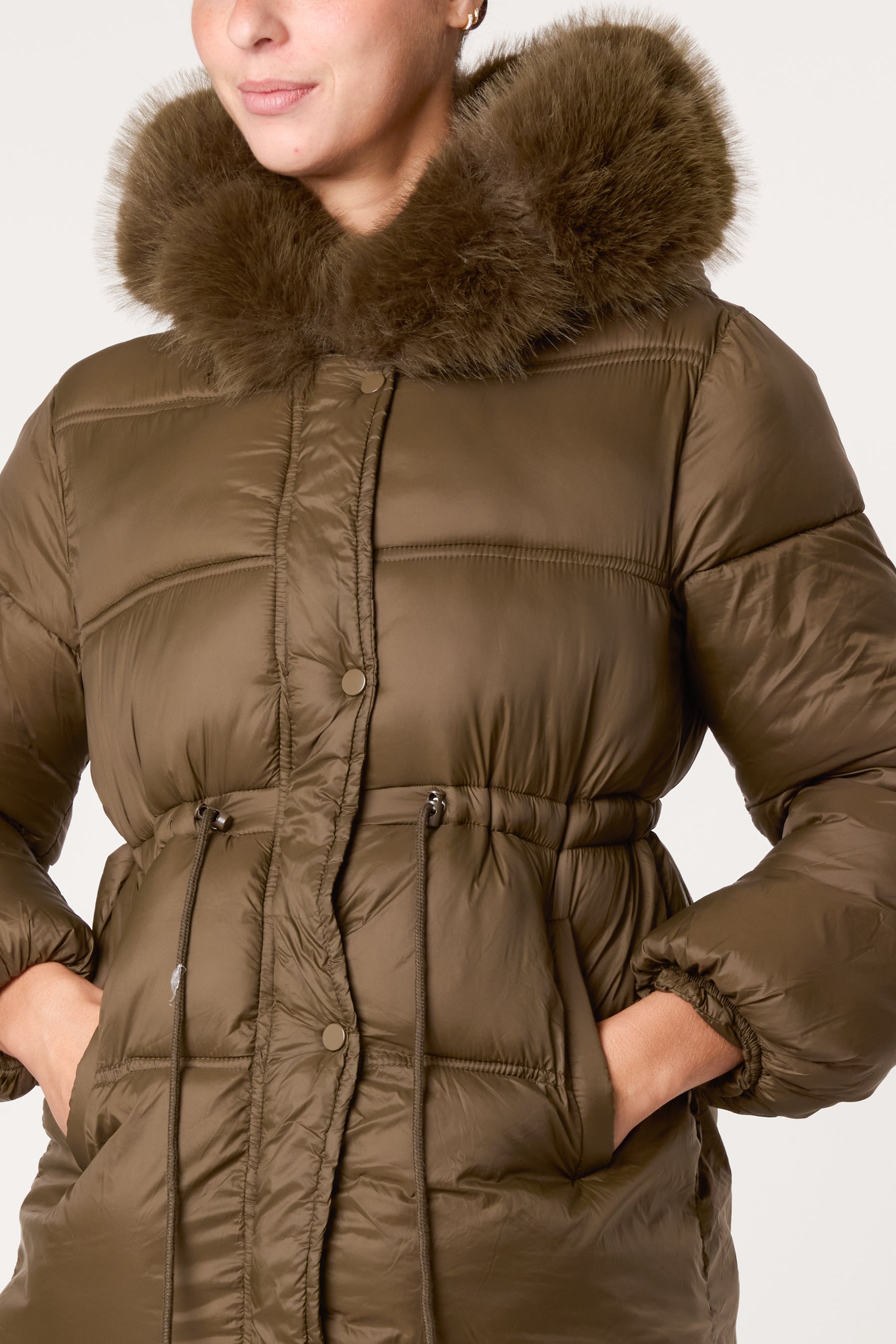 Faux Fur Hood Puffer Jacket