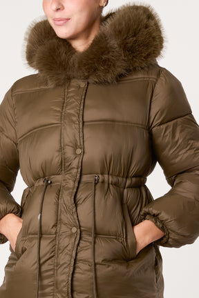 Faux Fur Hood Puffer Jacket