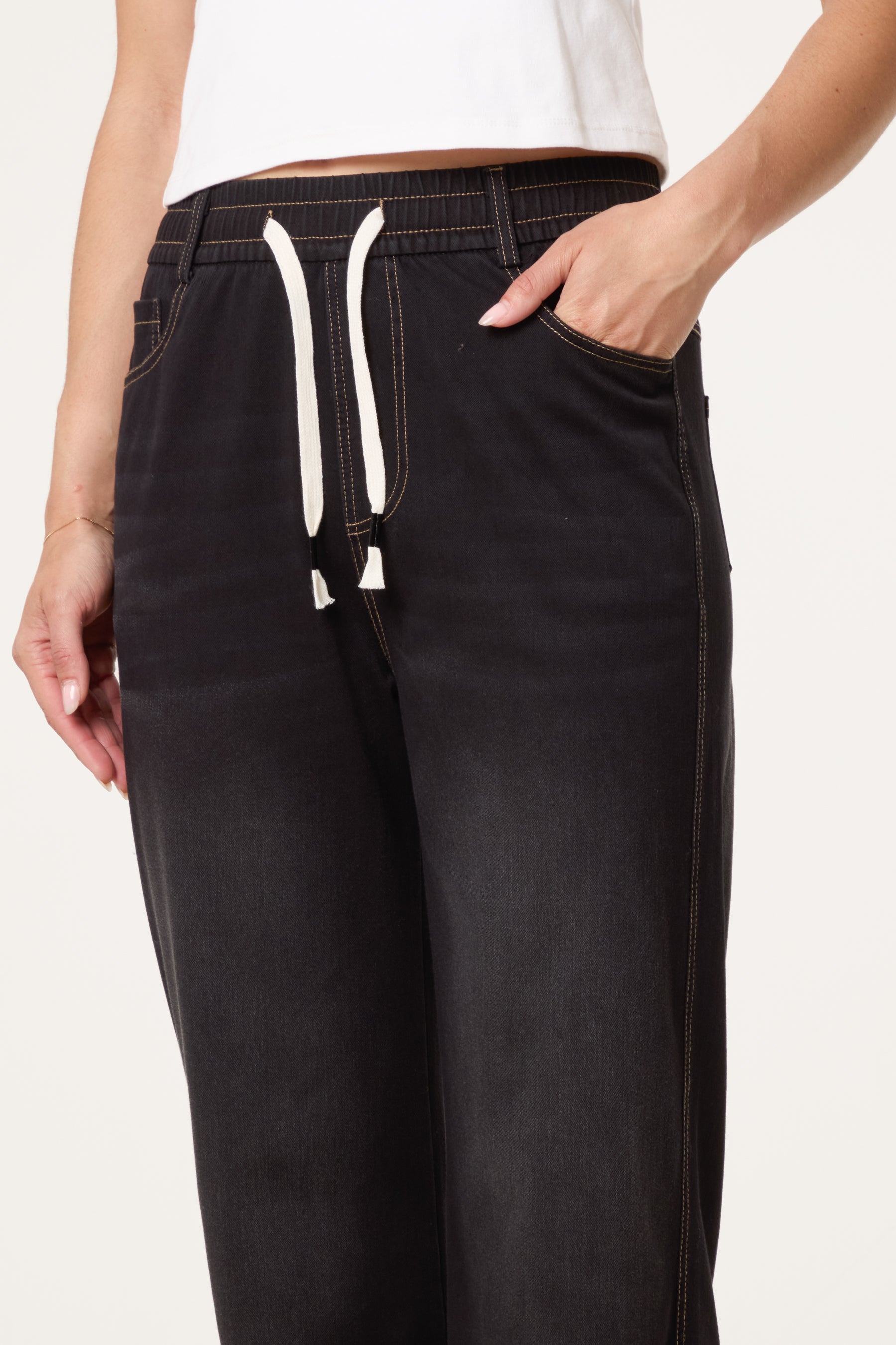 Elastic Waist Jeans - Size M