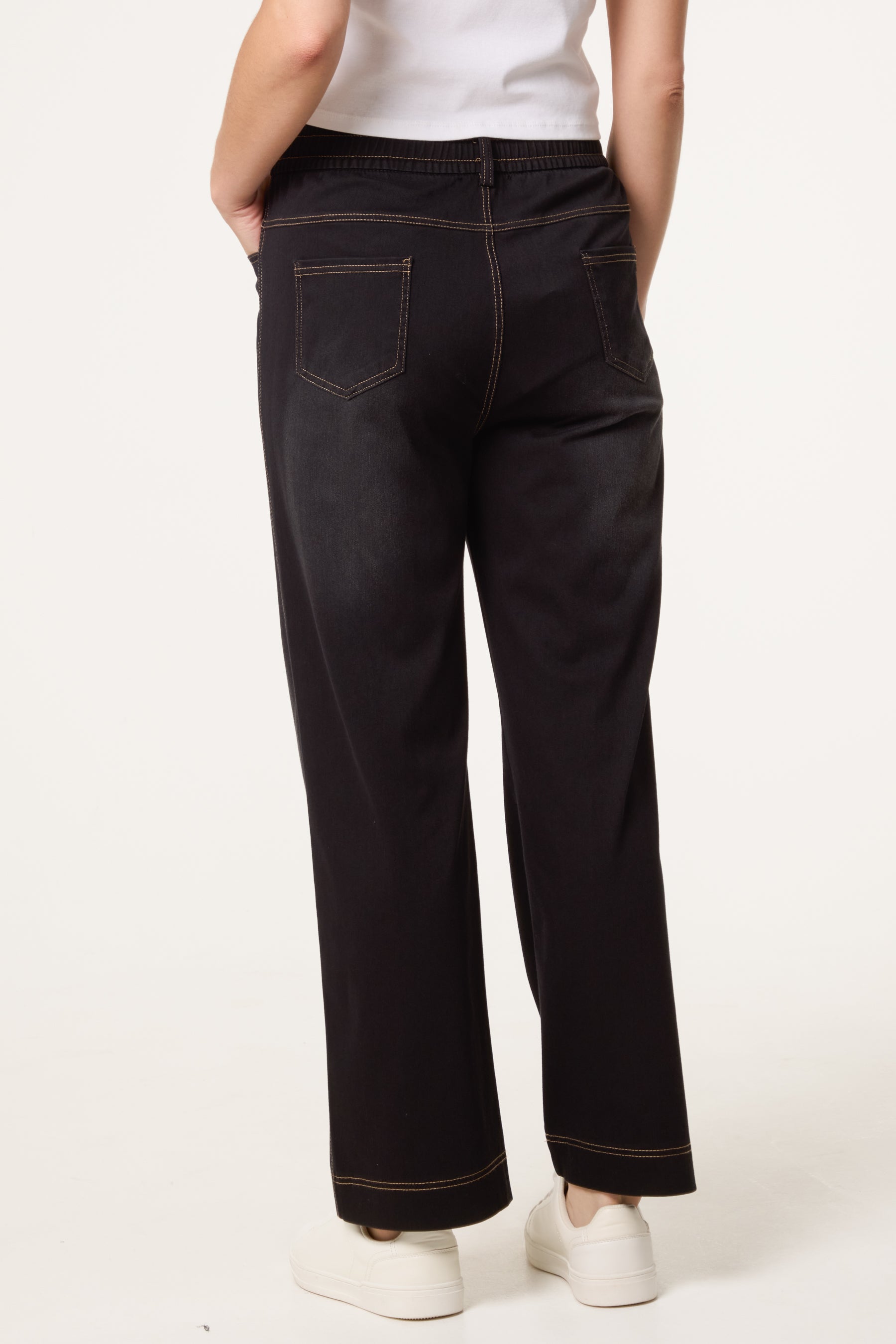Elastic Waist Jeans - Size L