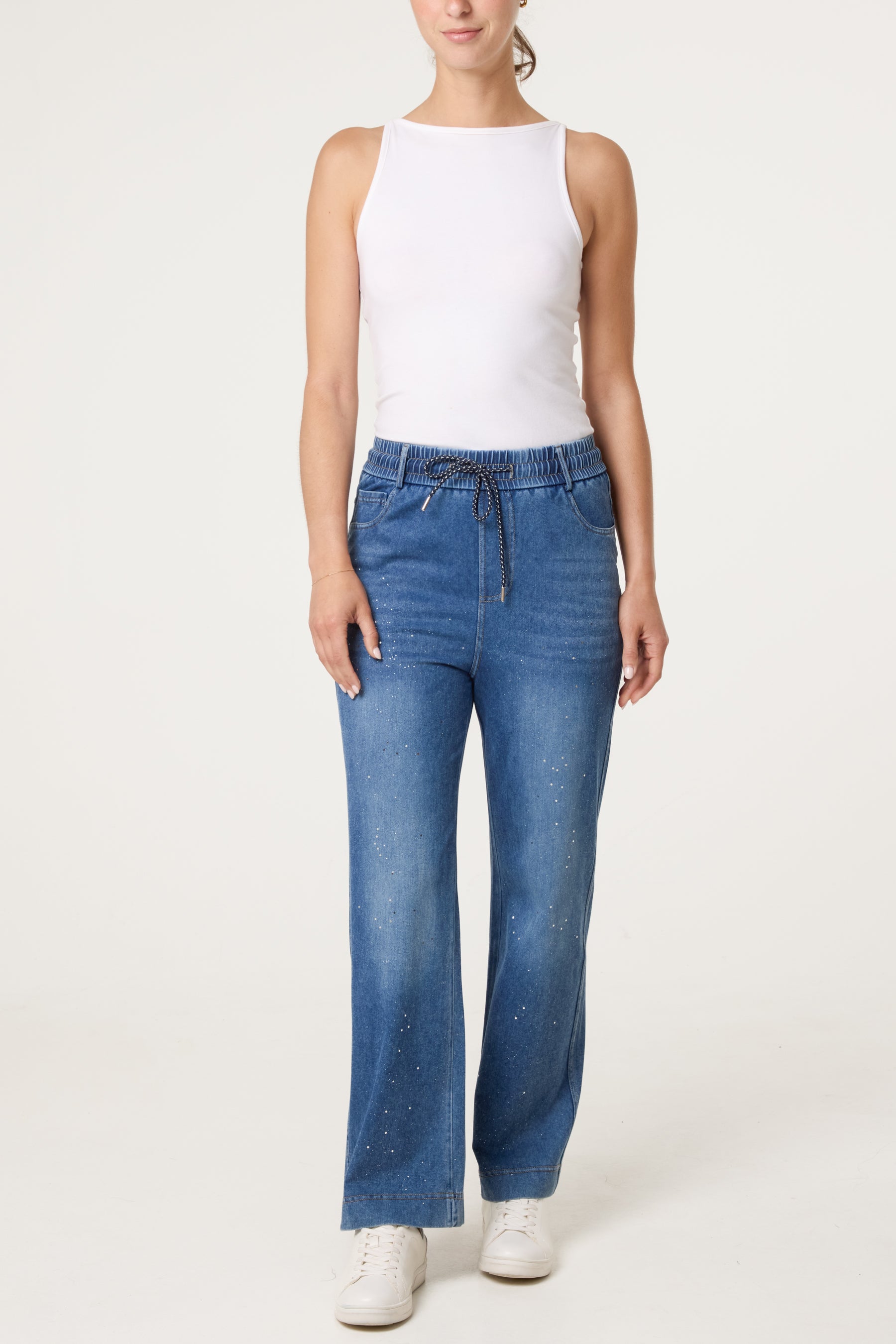 Glitter Splash Effect Jeans