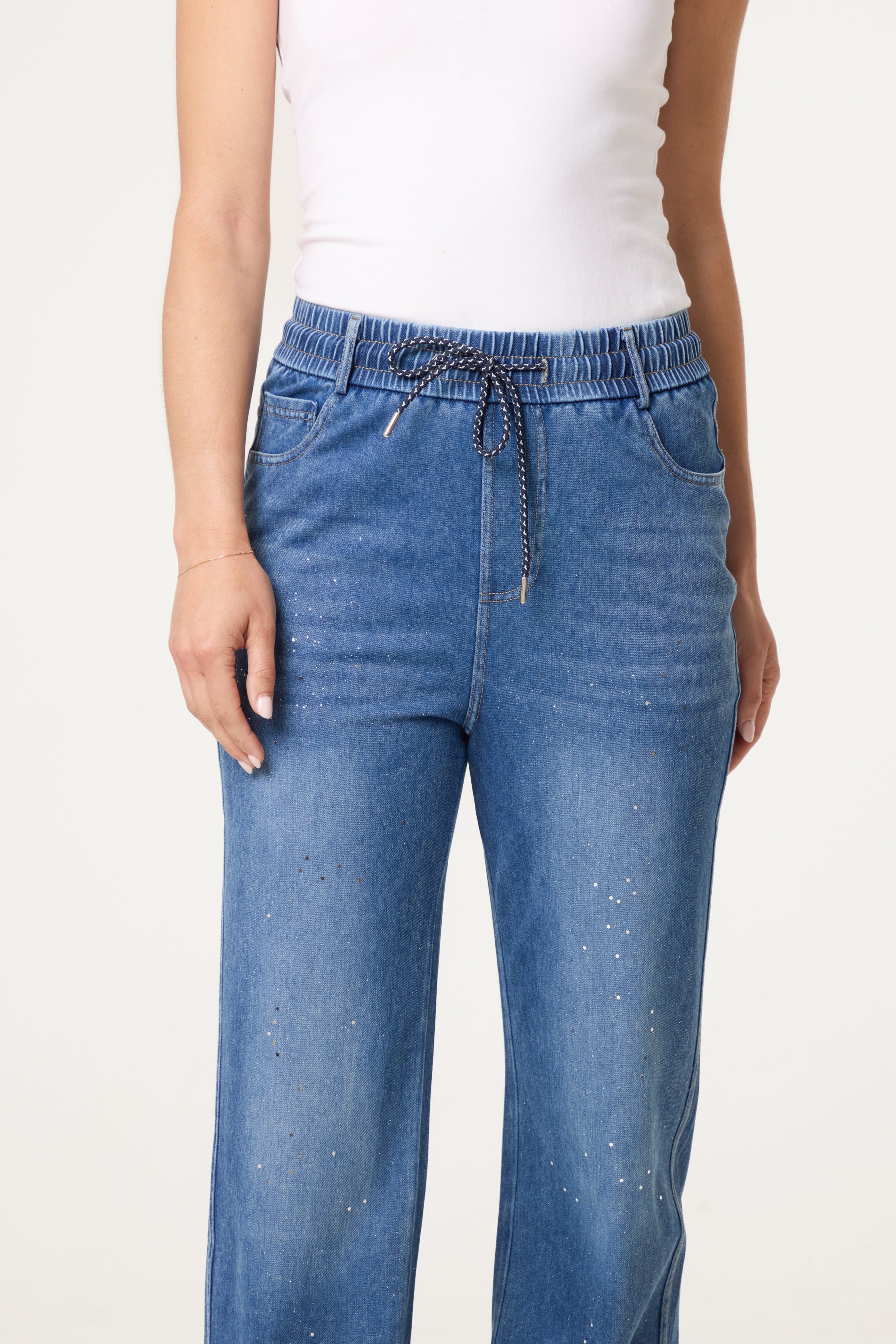 Glitter Splash Effect Jeans