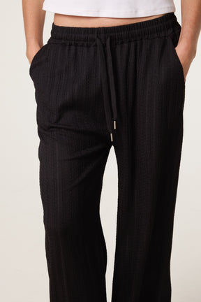 Striped Texture Drawstring Trousers
